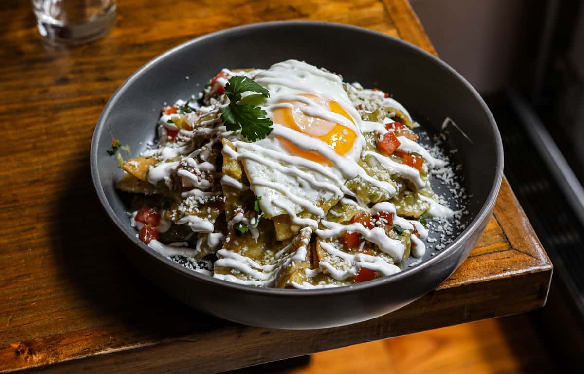 Chilaquiles from the Mercadito brunch menu